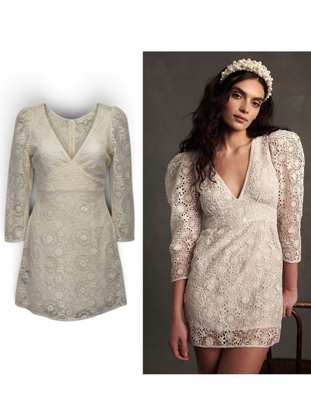 LoveShackFancy White Faye Lace Mini Dress 4 Bridal Wedding Bride NWT 🟡